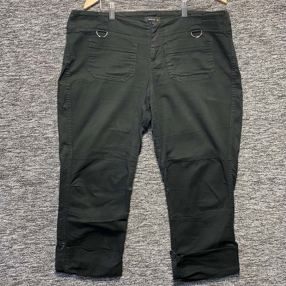 Torrid Capri Pants Women Size 12 Black‎ Cargo Utility Cropped Trousers